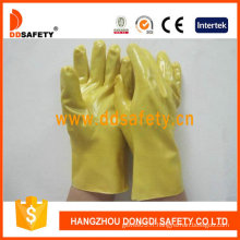 Gants de protection en gants résistants aux huiles résistants aux produits chimiques en PVC jaune (DPV103)